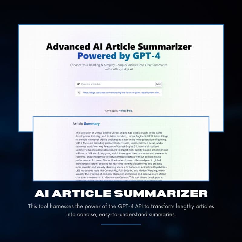 AI Article Summarizer screenshot