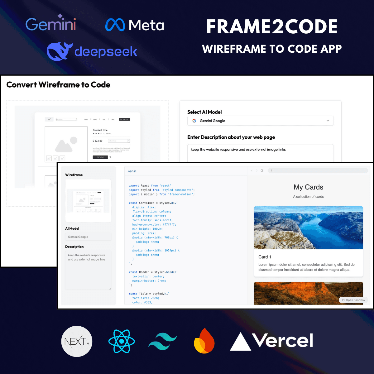 Wireframe To Code App screenshot